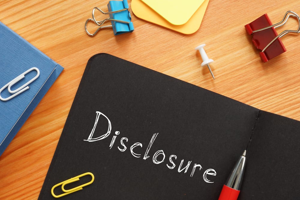 Disclosure,s,shown,on,the,business,photo,using,the,text